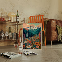 Floral Tapestry Beneath Mountain Peaks