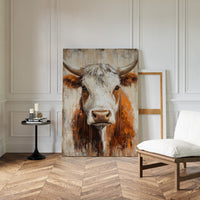 Sunset Longhorn on Weathered Wood