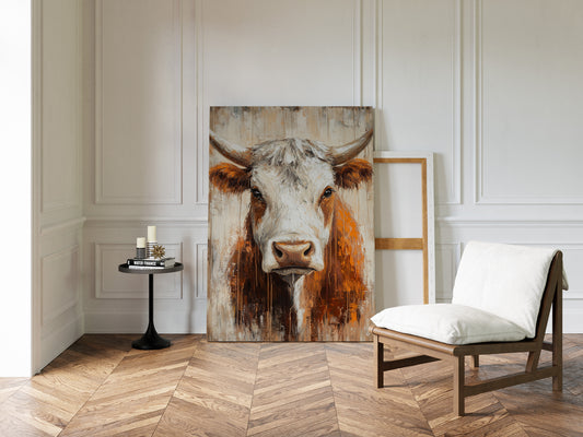 Sunset Longhorn on Weathered Wood