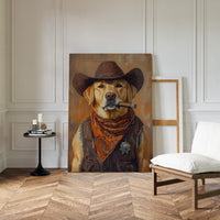 Golden Retriever Sheriff with Western Swagger