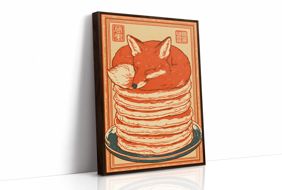 Fox Napping on Pancakes