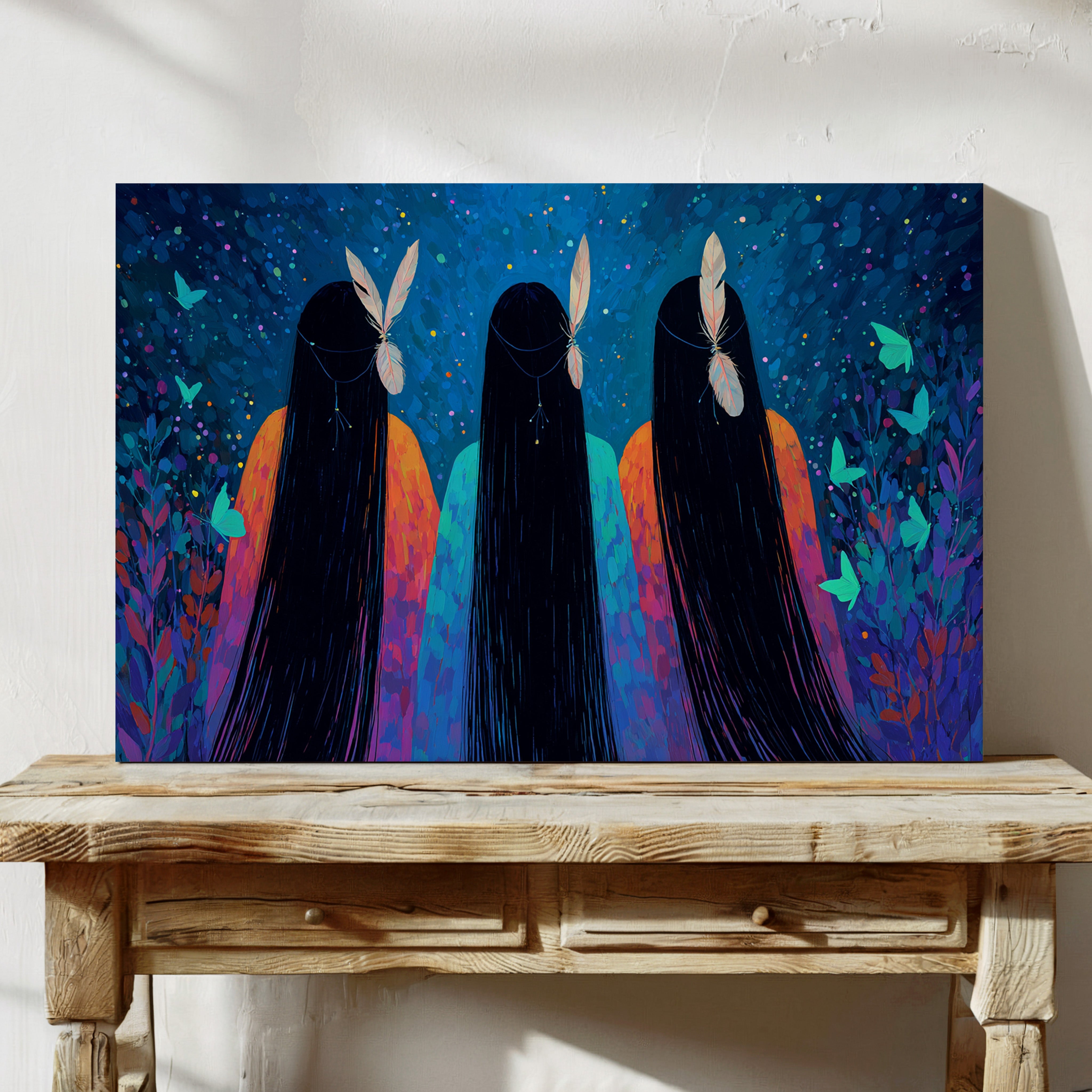 Moonlit Sisters Dance With Butterflies