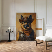 German Shepherd Sheriff in the Saddle