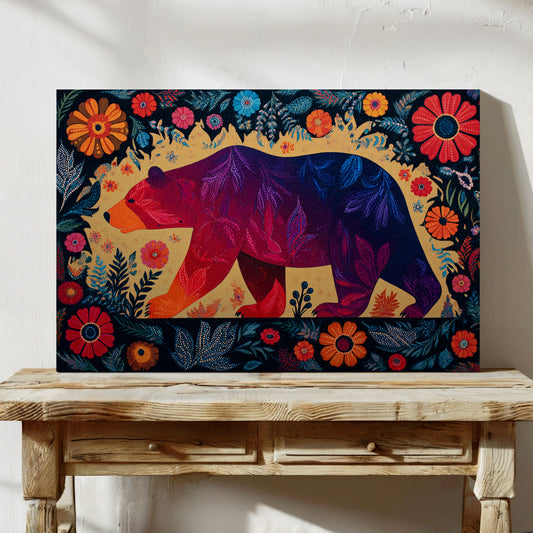 Twilight Bear Among Summer Blooms