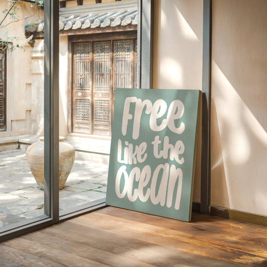 Seafoam Letters Spark Wild Freedom