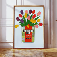 Tulips in a Yorkshire Tea Tin
