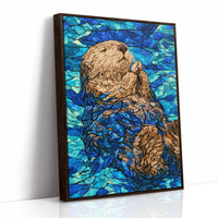 Stained Glass Otter Float