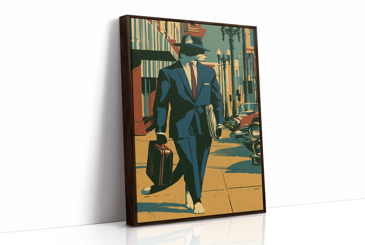 Noir Detective Cat Street Scene