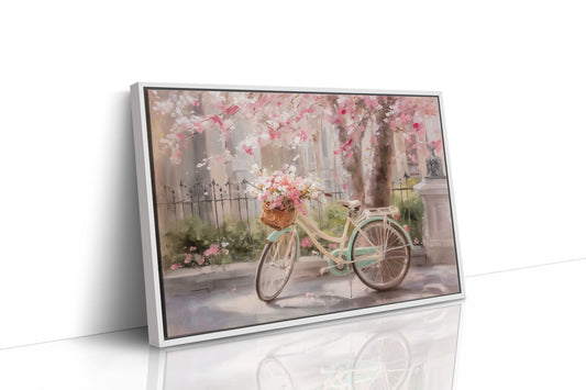 Blossoms Drift Past Vintage Wheels