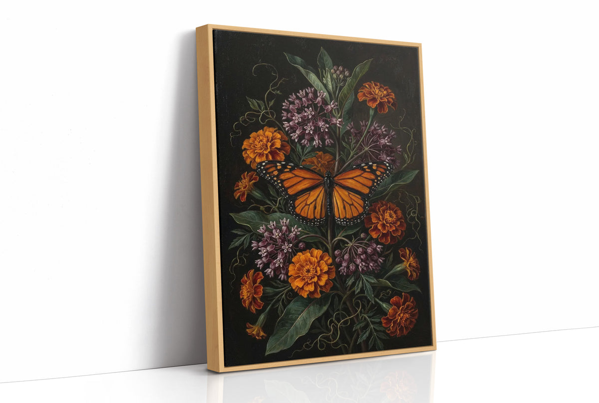 Monarch Among Marigolds: Dutch Master Study