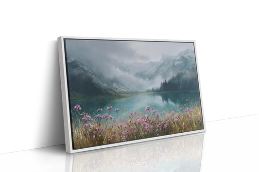 Alpine Wildflowers Meet Misty Waters