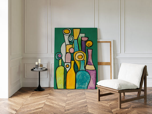 Bottles Dance In Emerald Light