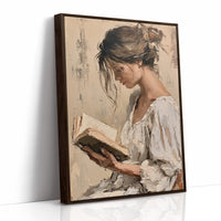 Woman Reading Impasto Portrait