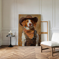 Brittany Spaniel Cowboy in Sunset Bandana