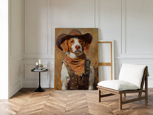 Brittany Spaniel Cowboy in Sunset Bandana