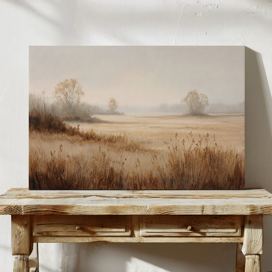 Morning Mist Paints Prairie Gold