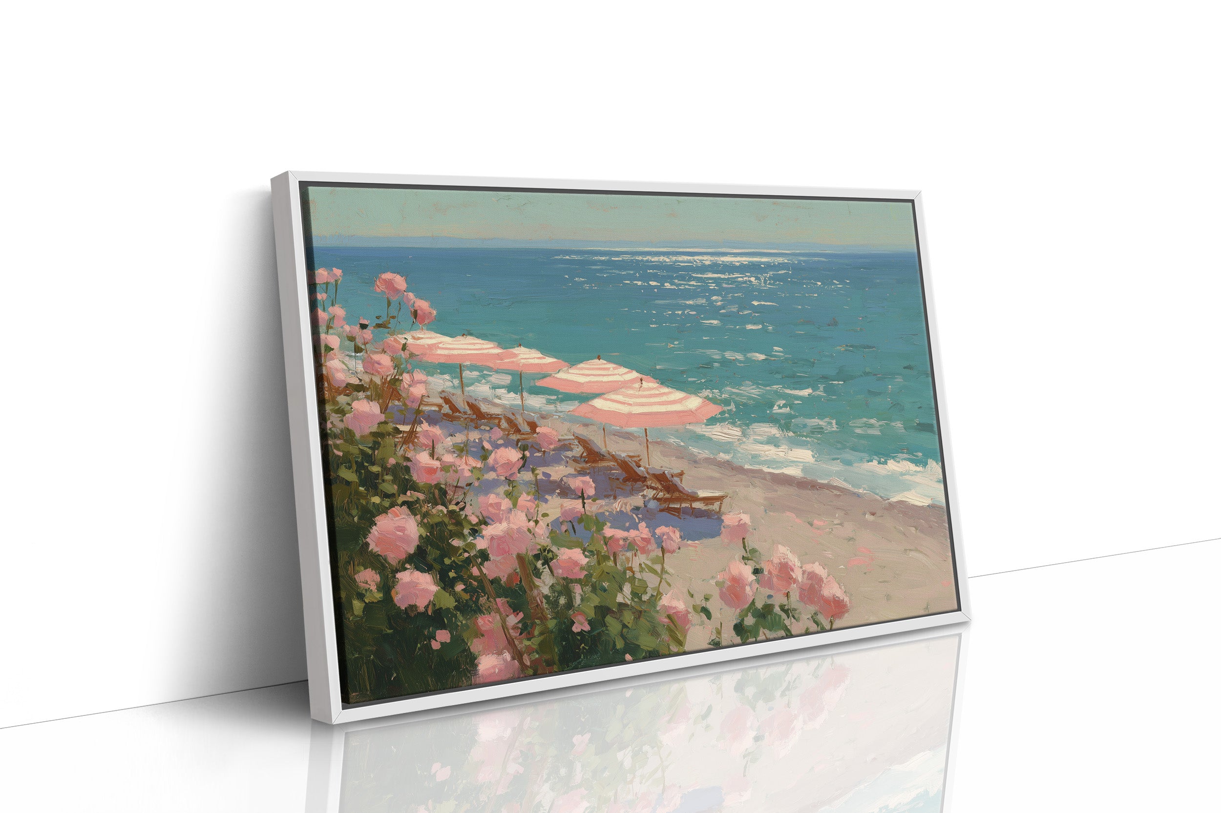 Blush Umbrellas by the Sea