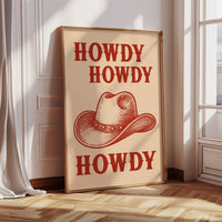Howdy Howdy Western Hat Print