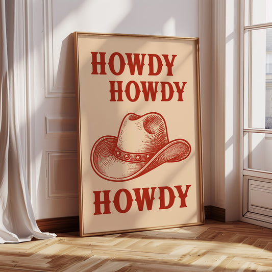 Howdy Howdy Western Hat Print