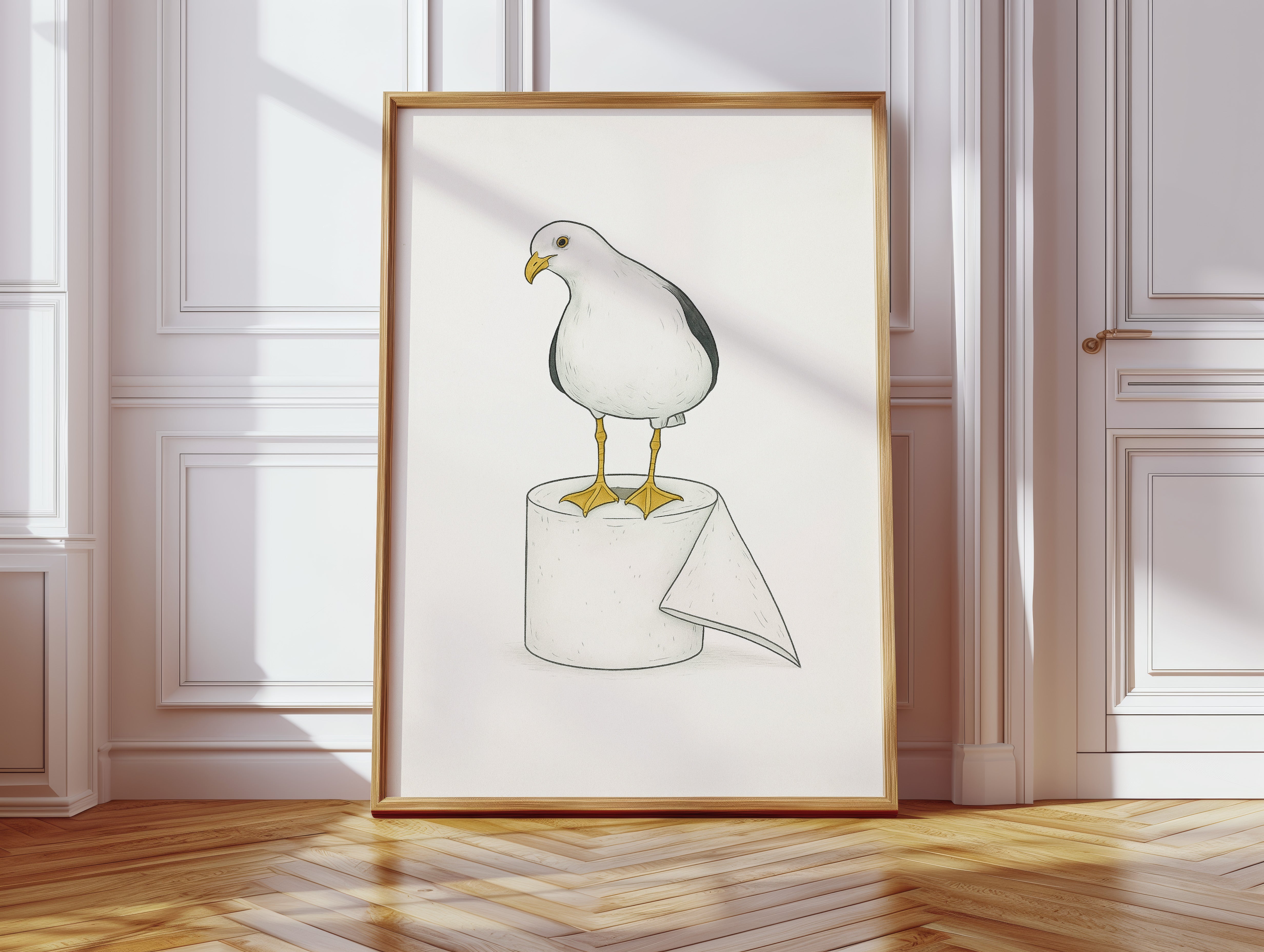 Seagull on a Toilet Roll