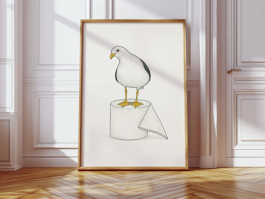 Seagull on a Toilet Roll