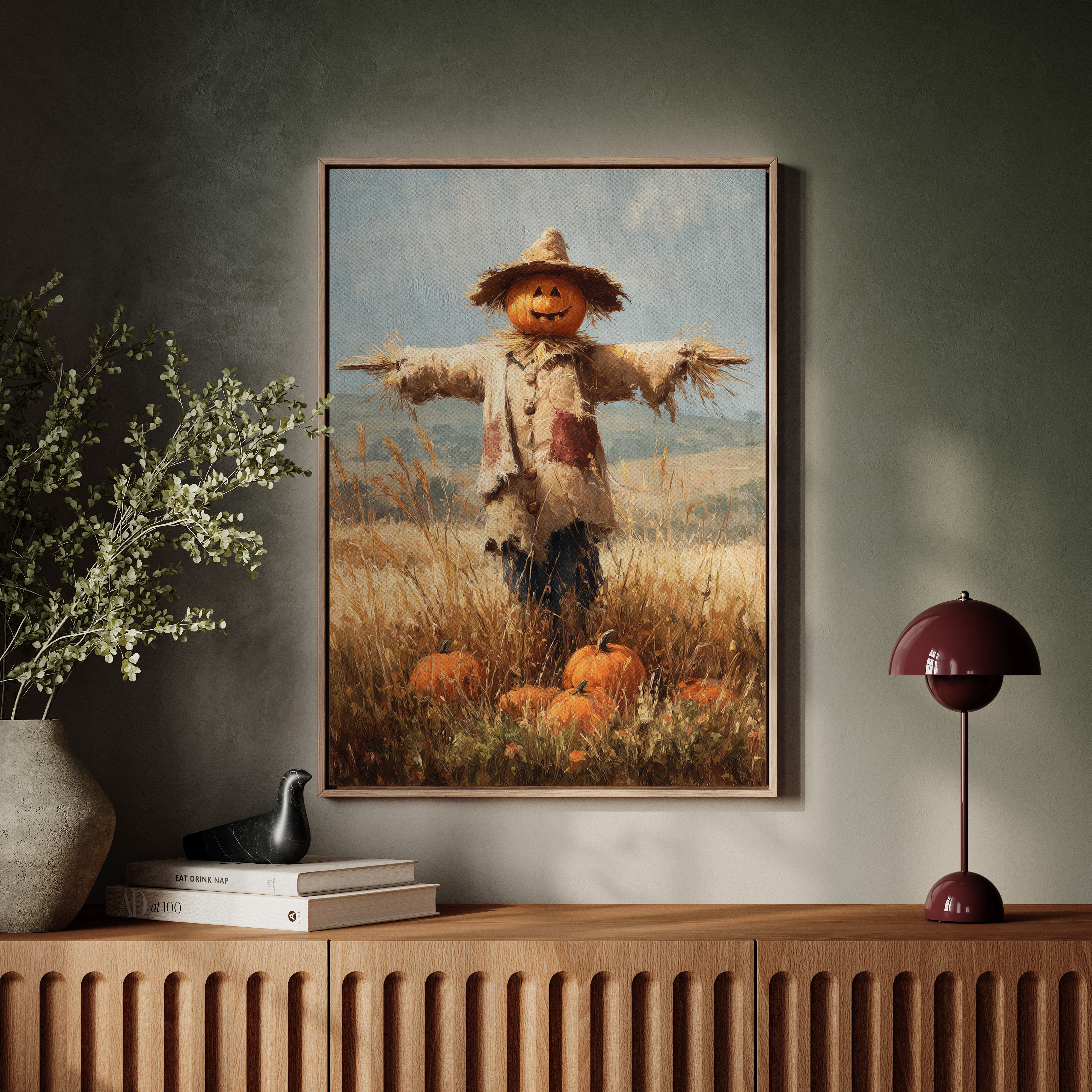 Harvest Guardian Watches Golden Fields