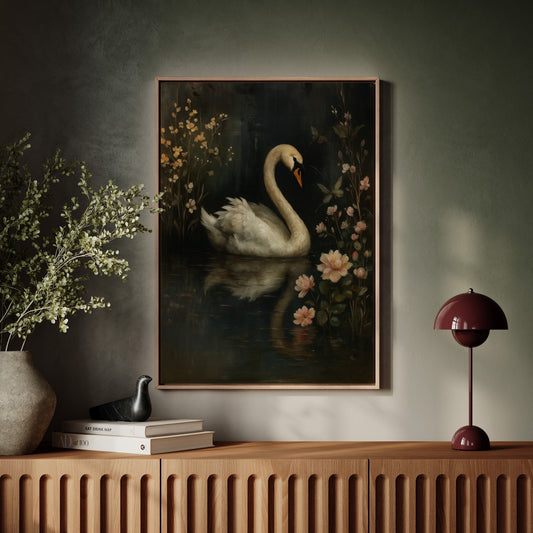 Swan in the Garden of Dusk