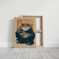 Wise Frog Savors Midnight Ramen