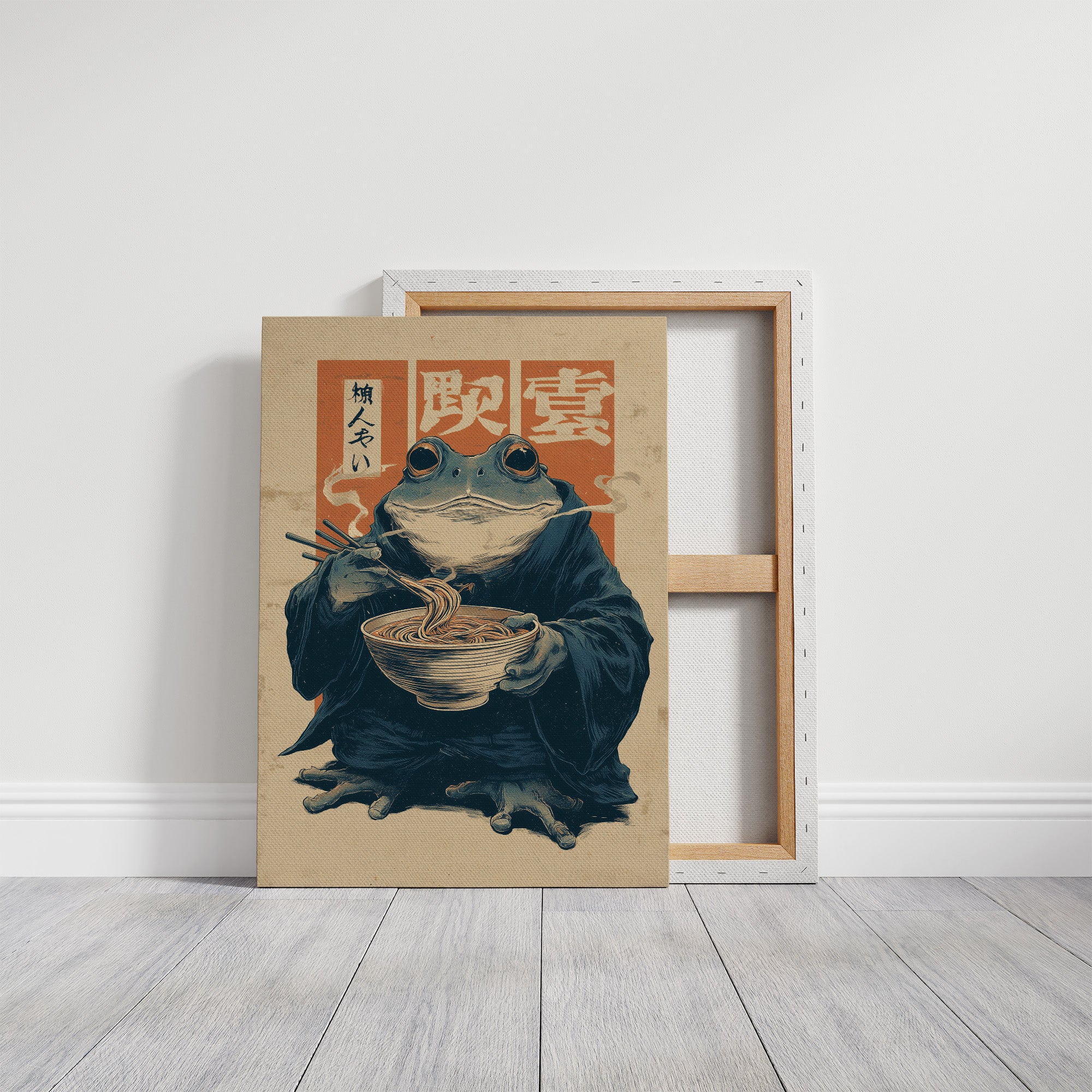 Wise Frog Savors Midnight Ramen