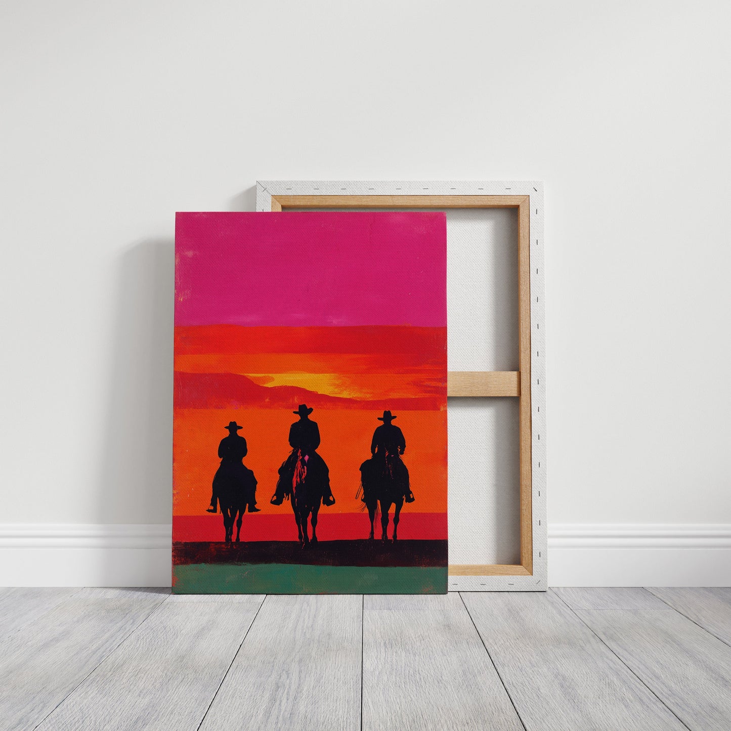 Sunset Calls Three Riders Home