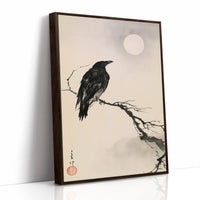 Raven Moonlit Branch Sumi-e
