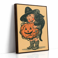 Vintage Halloween Child Pumpkin