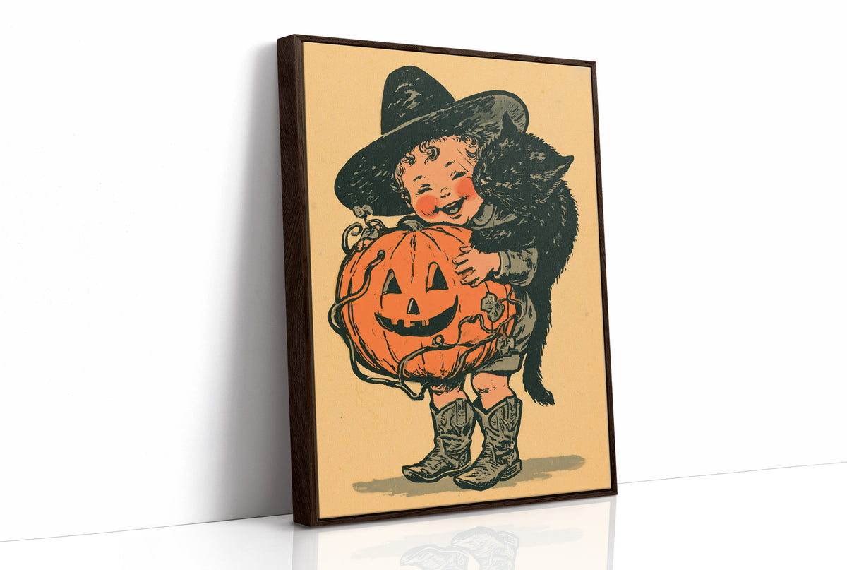Vintage Halloween Child Pumpkin