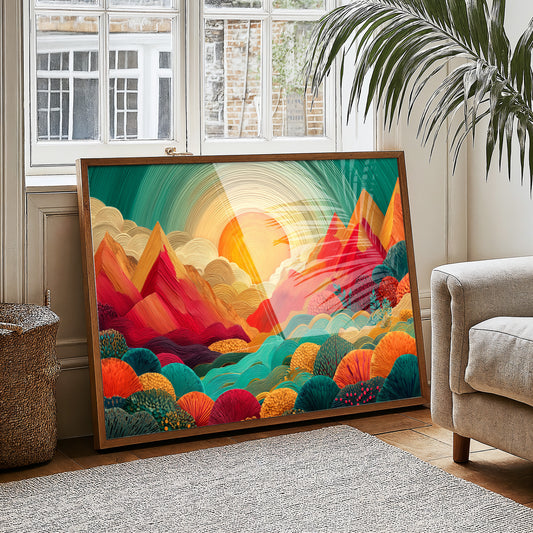 Mountains Dance In Coral Light