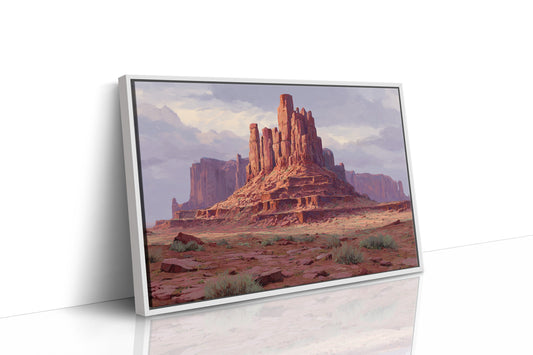 Red Towers Rise Through Purple Sky