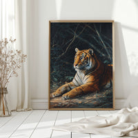 Regal Tiger Against Midnight Marble