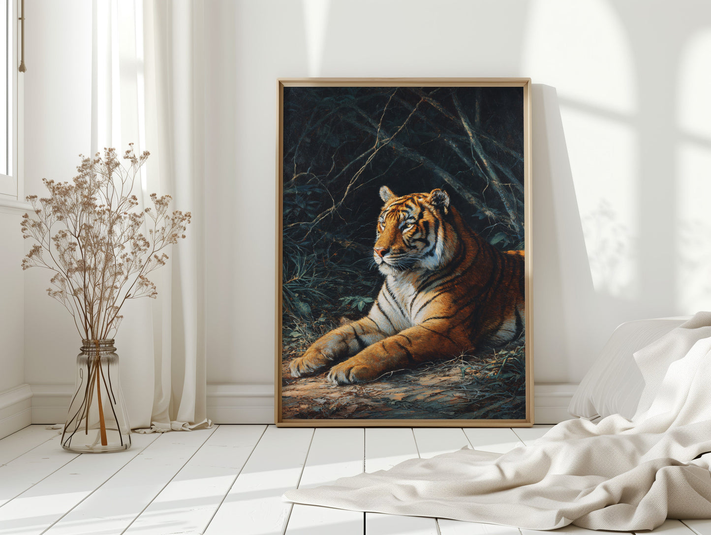 Regal Tiger Against Midnight Marble