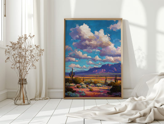 Desert Symphony Under Lavender Clouds