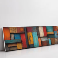 Rustic Colorful Wood Plank Abstract