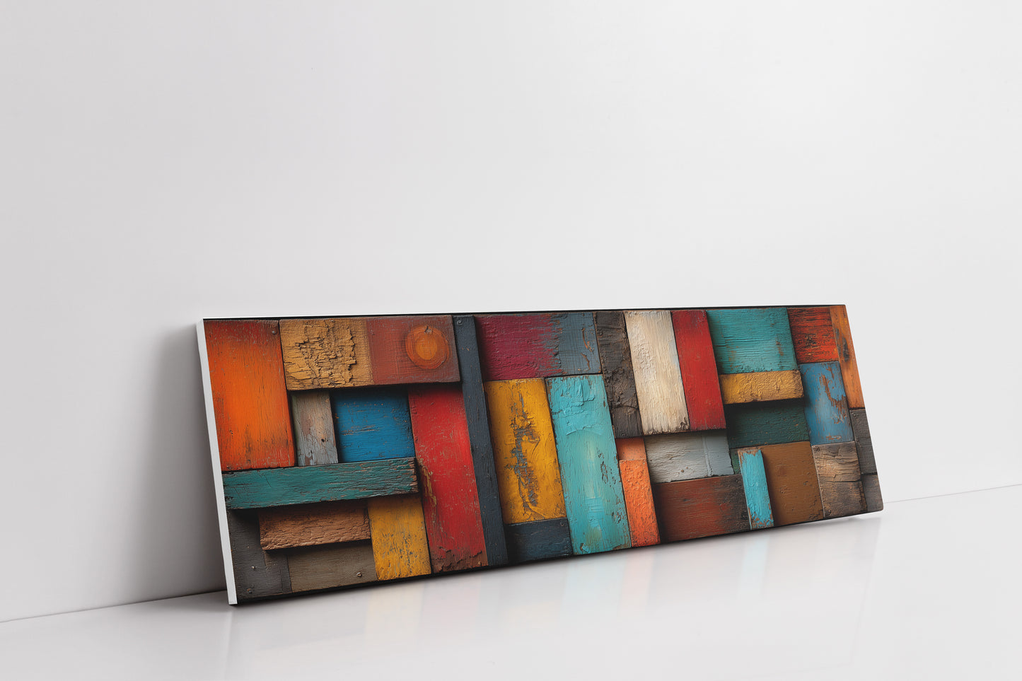 Rustic Colorful Wood Plank Abstract