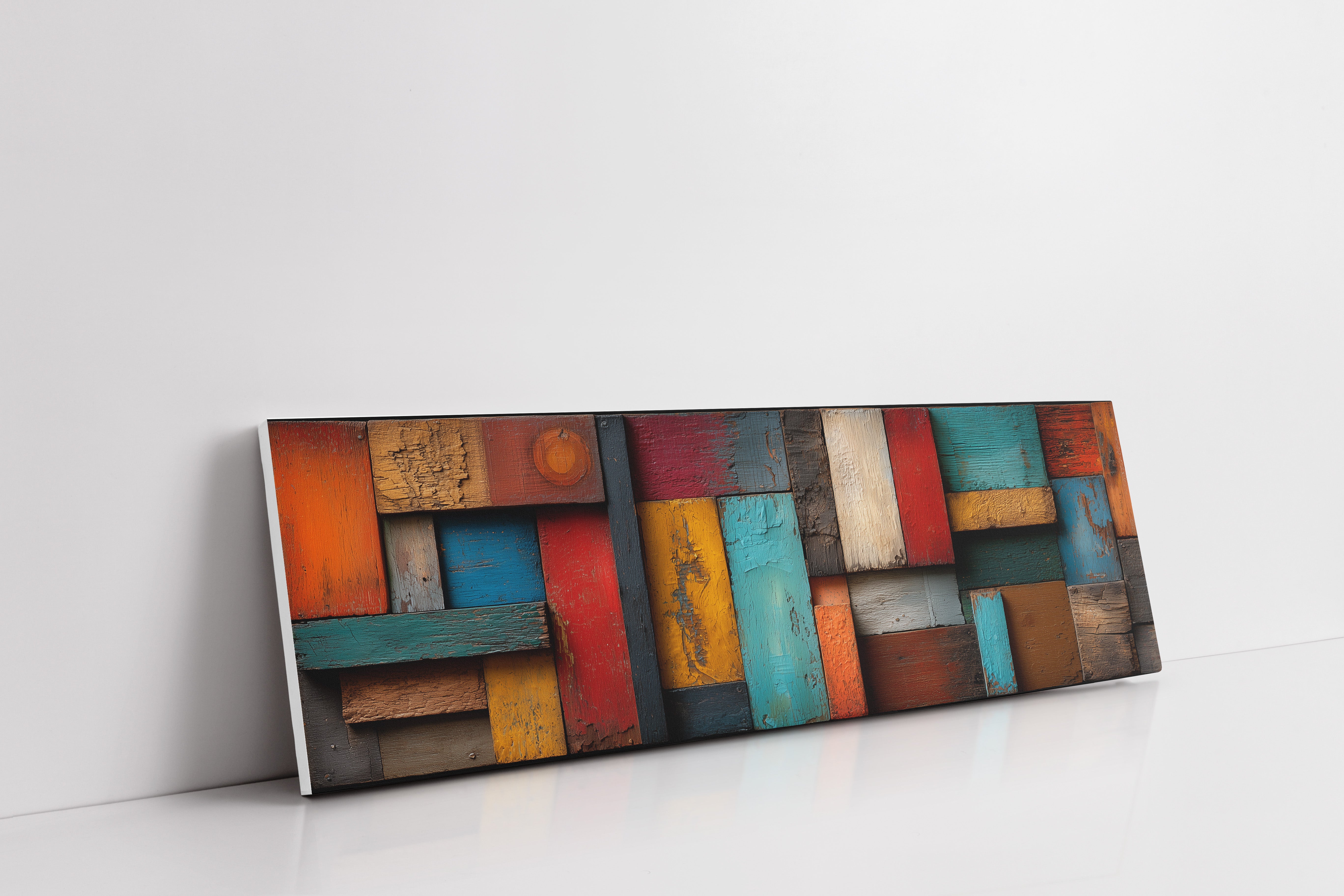 Rustic Colorful Wood Plank Abstract