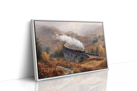 Highland Steam Crosses Ancient Stone