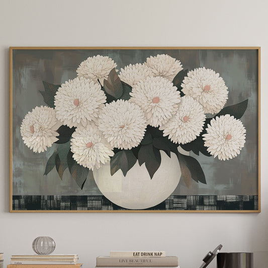 White Chrysanthemums Find Quiet Grace