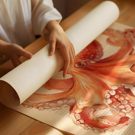 Coral Tentacles On Vintage Pages