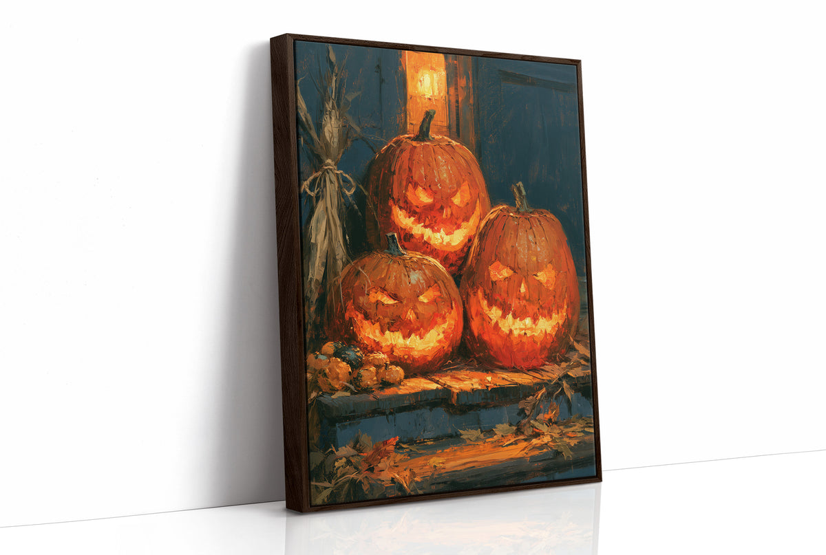 Glowing Jack-o'-Lantern Trio