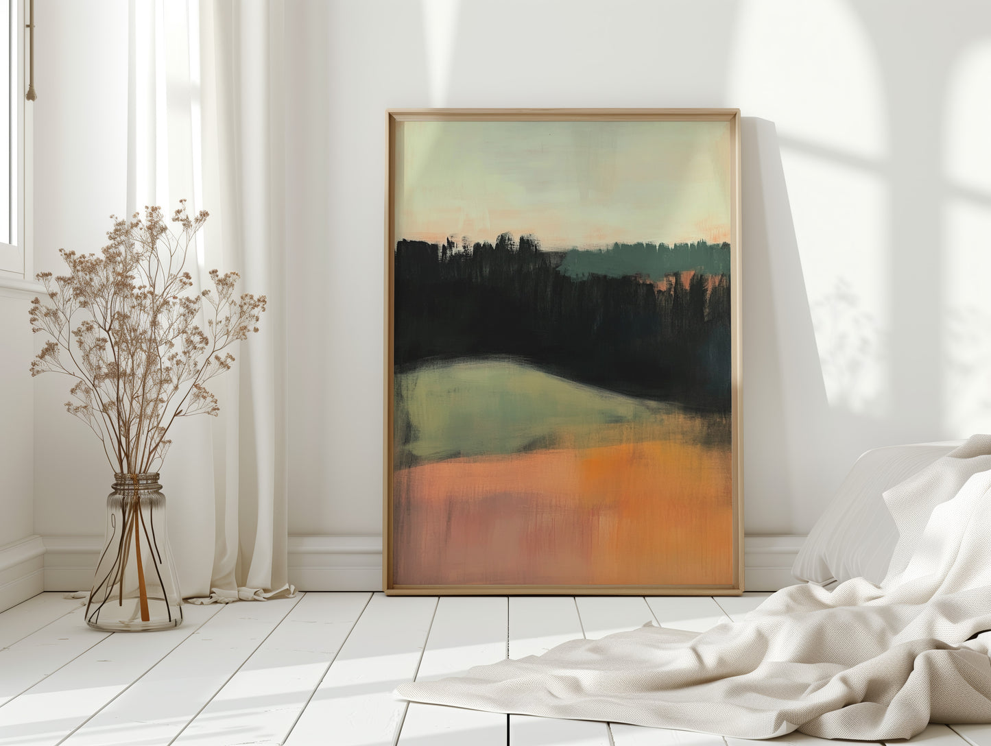 Forest Lines Meet Coral Dawn