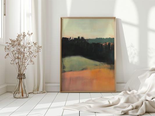 Forest Lines Meet Coral Dawn