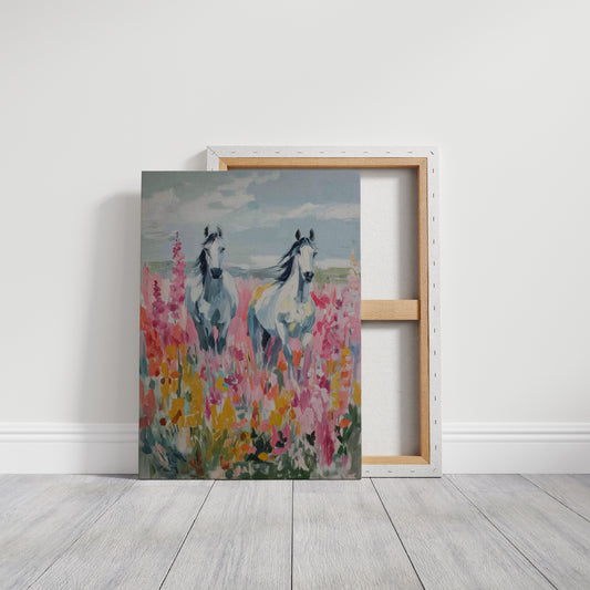Wild Horses Dance Through Wildflowers