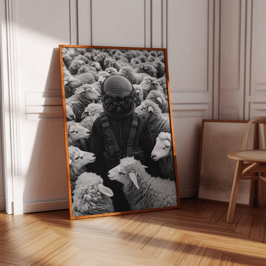 Astronaut Among the Sheep