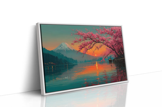 Cherry Blossoms Paint The Sunset Lake